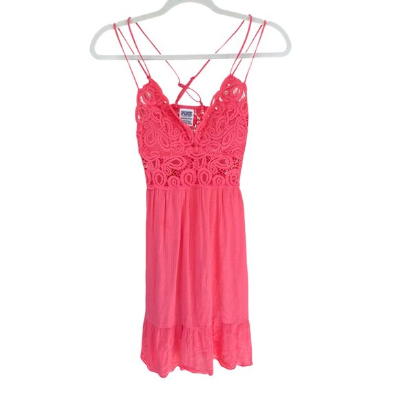 PINK Victoria's Secret Dresses & Skirts - PINK Victoria’s Secret Y2K Babydoll Slip Dress Sz XS Lace Ruffle Barbiecore Sexy